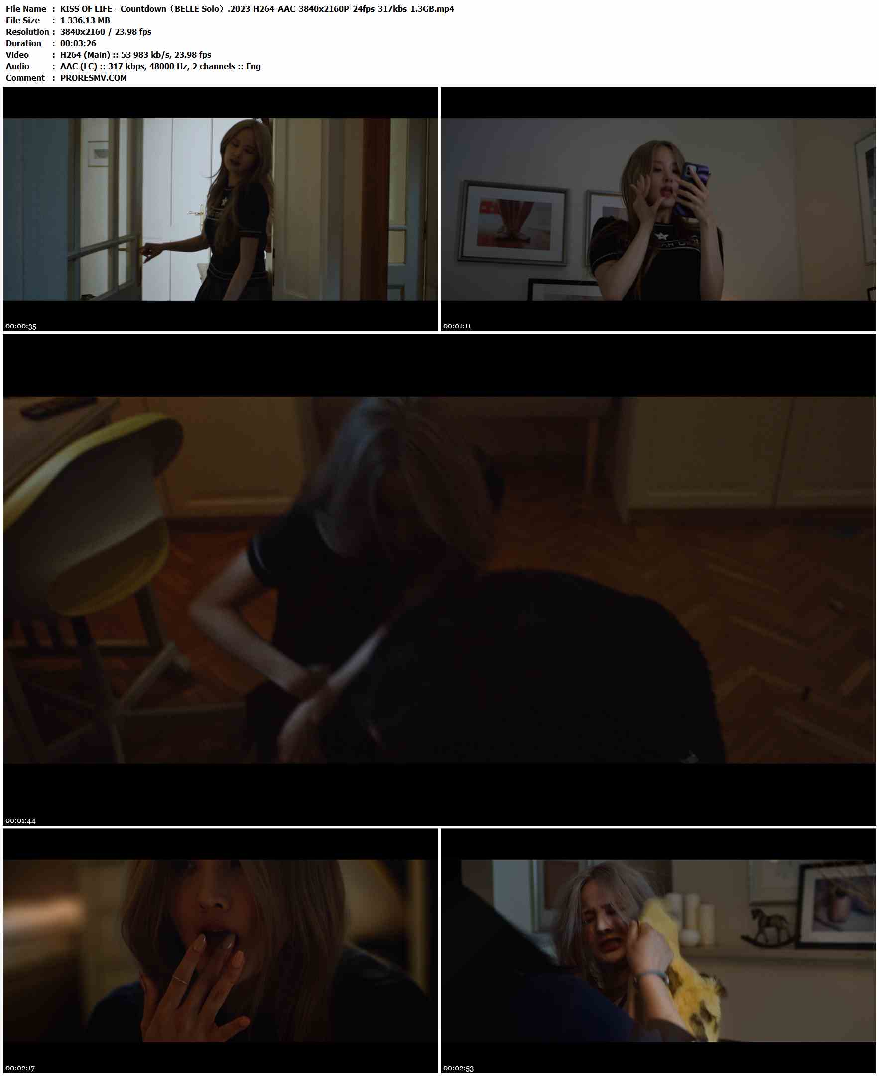 KISS OF LIFE - Countdown（BELLE Solo）.2023-H264-AAC-3840x2160P-24fps-317kbs-1.3GB官方MV_高清MV